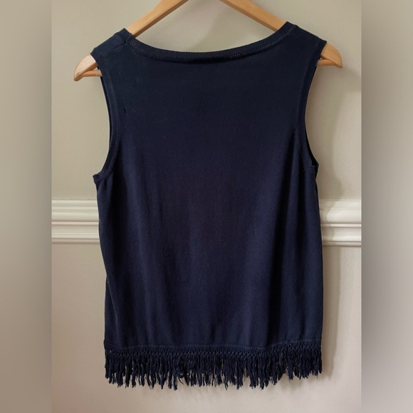 SAIL TO SABLE navy fringe top - Picture 3 of 5